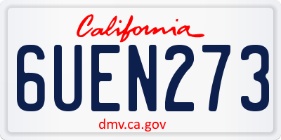 CA license plate 6UEN273