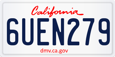 CA license plate 6UEN279