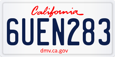 CA license plate 6UEN283