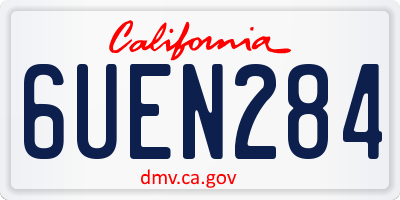 CA license plate 6UEN284