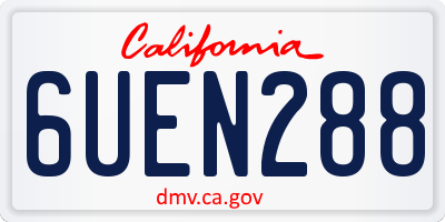 CA license plate 6UEN288