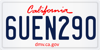 CA license plate 6UEN290