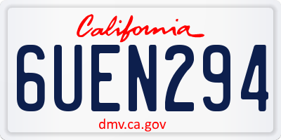 CA license plate 6UEN294
