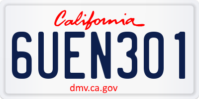 CA license plate 6UEN301