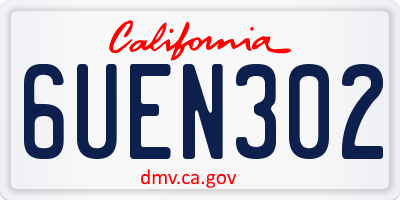 CA license plate 6UEN302