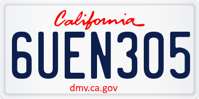 CA license plate 6UEN305