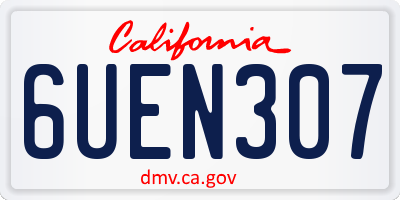 CA license plate 6UEN307