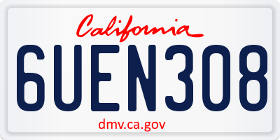 CA license plate 6UEN308