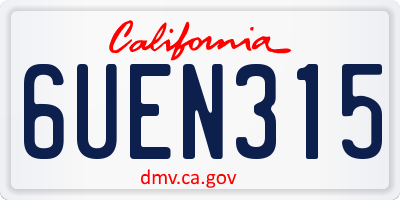CA license plate 6UEN315