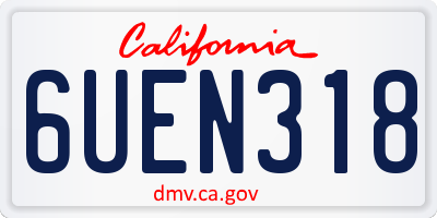 CA license plate 6UEN318