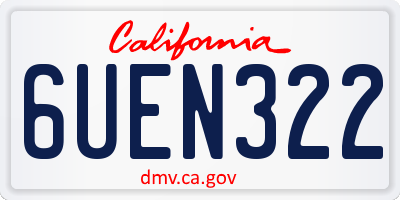 CA license plate 6UEN322
