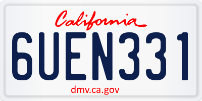 CA license plate 6UEN331
