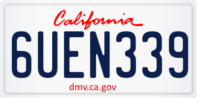 CA license plate 6UEN339