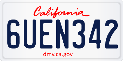 CA license plate 6UEN342