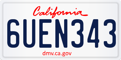 CA license plate 6UEN343