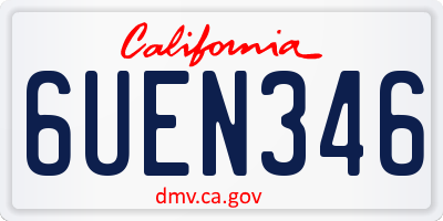 CA license plate 6UEN346
