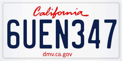 CA license plate 6UEN347