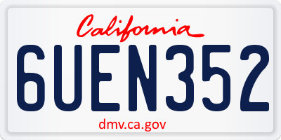 CA license plate 6UEN352
