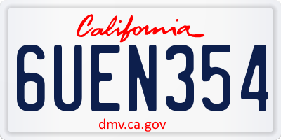 CA license plate 6UEN354