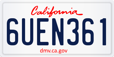 CA license plate 6UEN361
