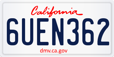 CA license plate 6UEN362