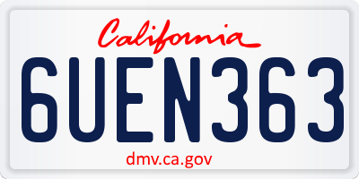CA license plate 6UEN363
