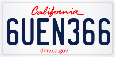 CA license plate 6UEN366