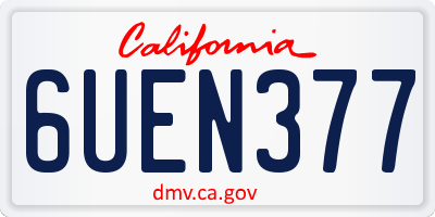 CA license plate 6UEN377