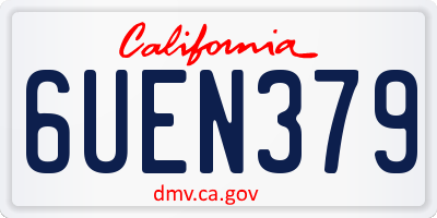 CA license plate 6UEN379