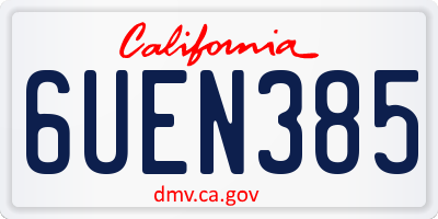 CA license plate 6UEN385