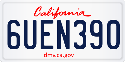 CA license plate 6UEN390