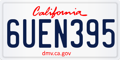 CA license plate 6UEN395