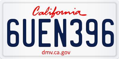 CA license plate 6UEN396