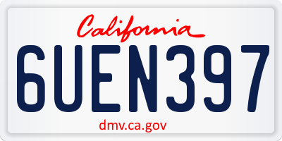 CA license plate 6UEN397