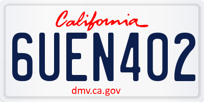 CA license plate 6UEN402