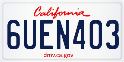 CA license plate 6UEN403