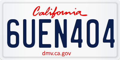 CA license plate 6UEN404