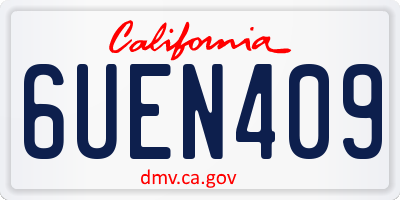 CA license plate 6UEN409