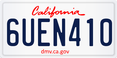 CA license plate 6UEN410
