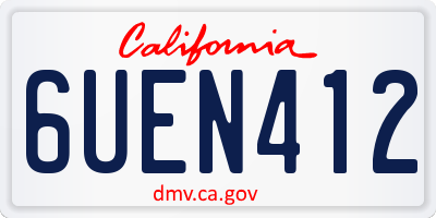 CA license plate 6UEN412