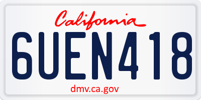 CA license plate 6UEN418