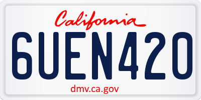 CA license plate 6UEN420