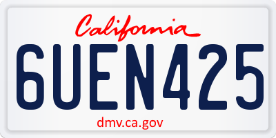 CA license plate 6UEN425