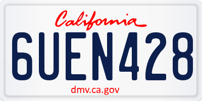 CA license plate 6UEN428