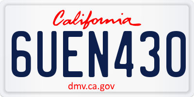 CA license plate 6UEN430