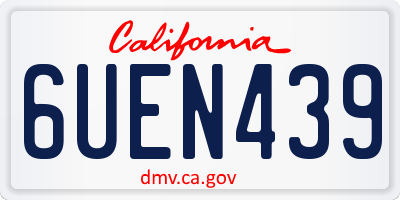 CA license plate 6UEN439