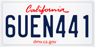 CA license plate 6UEN441