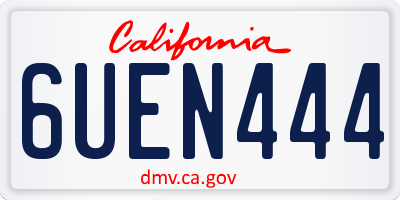 CA license plate 6UEN444