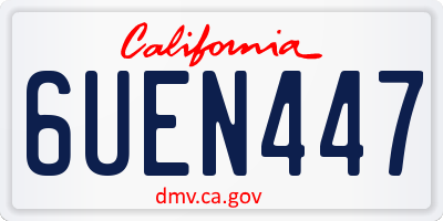 CA license plate 6UEN447