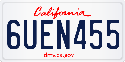 CA license plate 6UEN455